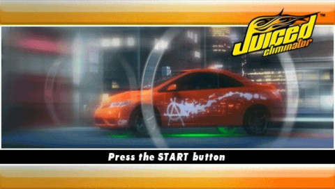 Juiced: Eliminator title screen for PSP